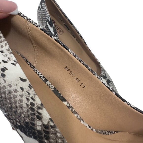 IDIFU Fashion Faux Leather Snake-Print Pointed-Toe High Heels Women SZ 11 - Picture 5 of 16